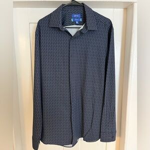 Apt. 9 Men's Blue Patterned Dress Shirt